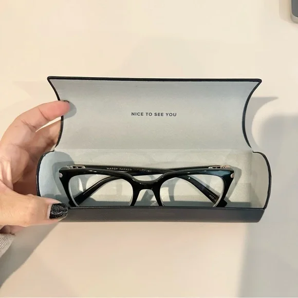 Warby Parker Maeve Glasses in Jet Black with Rose Gold - Picture 11 of 12